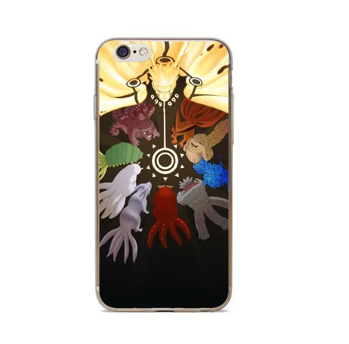 Японский чехол для телефона Аниме Наруто Akatsuki Clan Cloud Symbol iPhone 7 Plus 6 S 5 5S SE жесткий