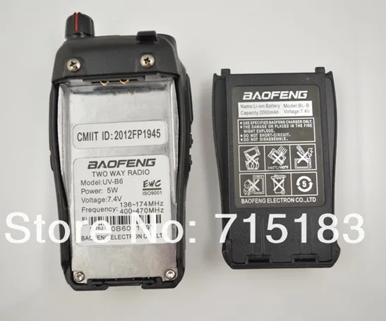 DHL/EMS Бесплатная доставка 2016 новое поступление Baofeng UV B6 двухдиапазонный УКВ 5 Вт 99
