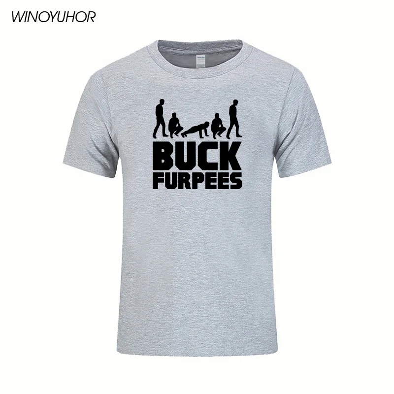 Футболка с принтом Buck Furpees Burpees для мужчин летняя новая мода хлопок футболка для фитнеса топы футболки Camisetas Masculina - Цвет: gray