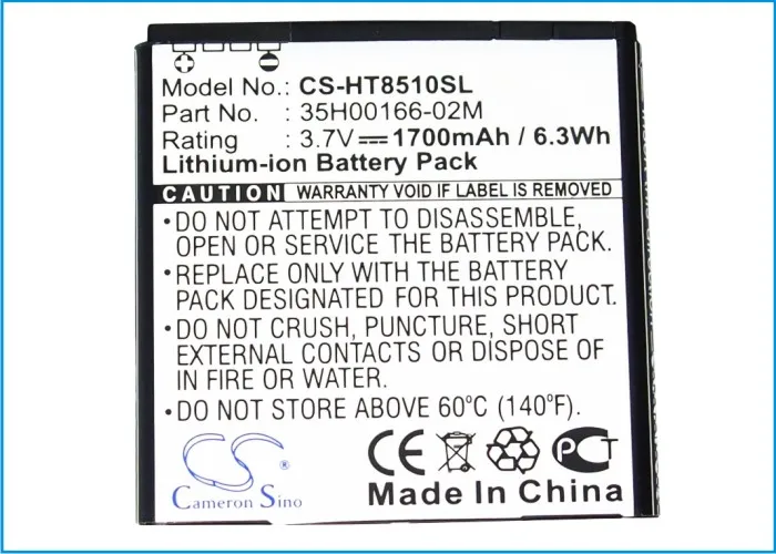 Высококачественный аккумулятор Cameron Sino 1700 мАч 35H00166 02M для HTC AMAZE 4G PH85110 Ruby T Mobile
