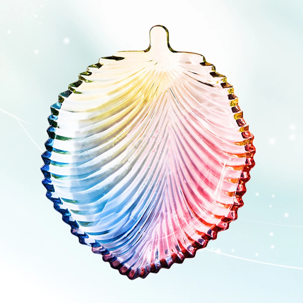 Стеклянные подносы для хранения 1 шт. пластина аппетита форма листа фруктовые