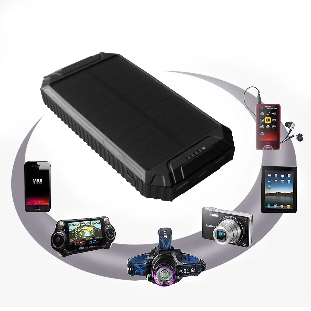 Power Green Phone Solar Charger 10000mAh Bank внешний аккумулятор солнечная панель зарядное