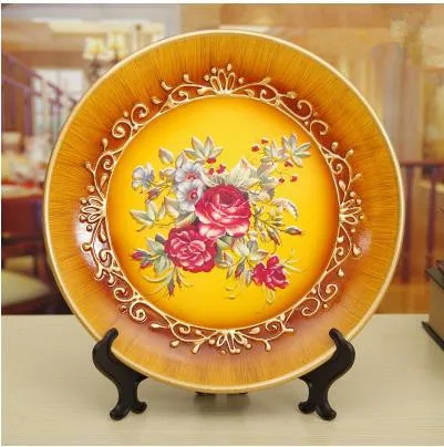 style 7 Креативная картина маслом тарелка, часы с Европейским орнаментом винтажная декоративная керамическая тарелка, домашнее украшение офисного ресторана ремесла - Цвет: style 7