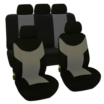5 Seats Gray Black Универсальные новые чехлы для передних сидений автомобиля для четырех сезонов, чехлы для автомобильных сидений, дешевые чехлы для стула, защита 2/5 сидений, 1 комплект - Название цвета: 5 Seats Gray Black