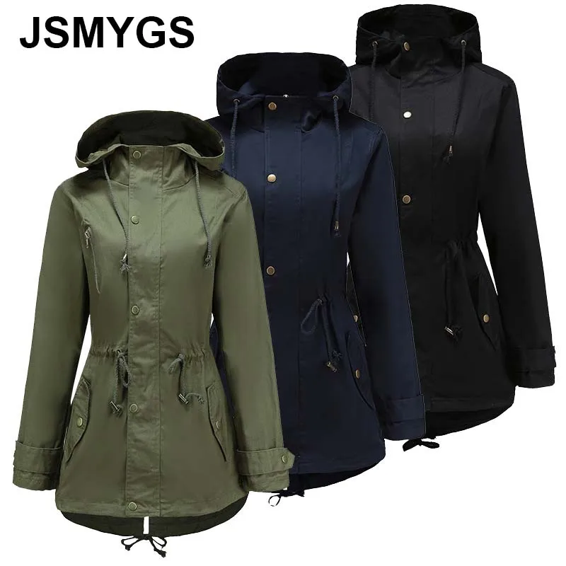JSMYGS Повседневная Весенняя женская куртка Британский Slim fit Тренч Осень 2019 зима