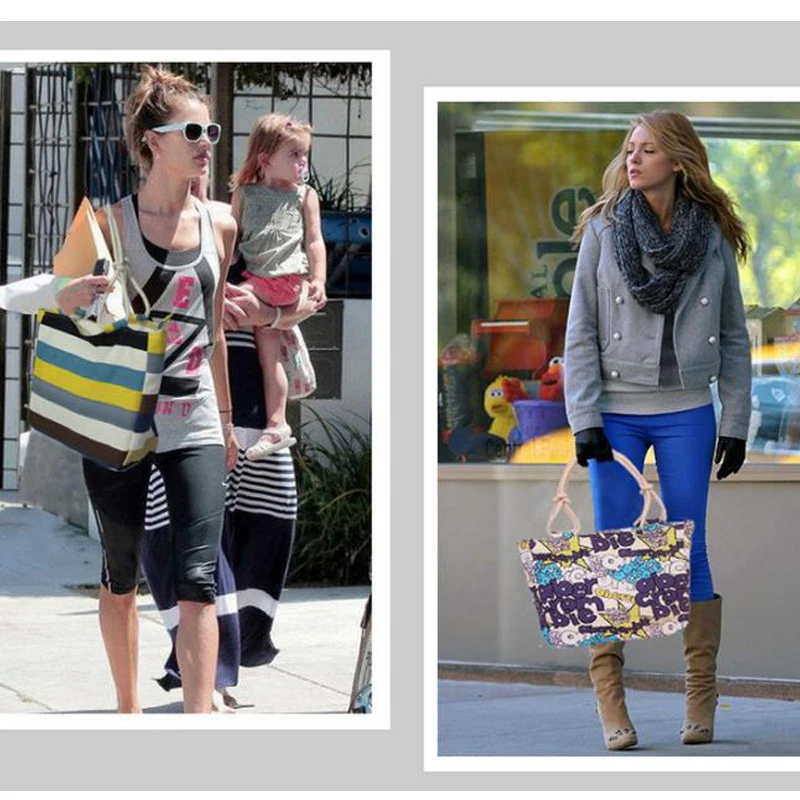 Популярная Летняя женская холщовая пляжная сумка через плечо в богемном стиле