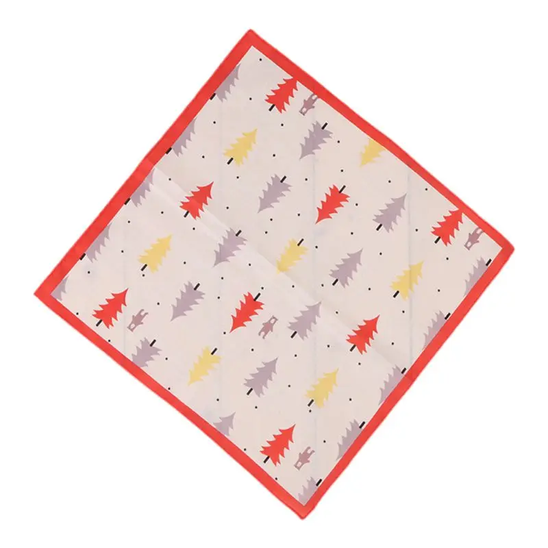 35x35cm Children Baby 60s Cotton Square Handkerchief Cute Cartoon Animal Fish Printing Toddler Towels Sweet Candy Color Hankies
