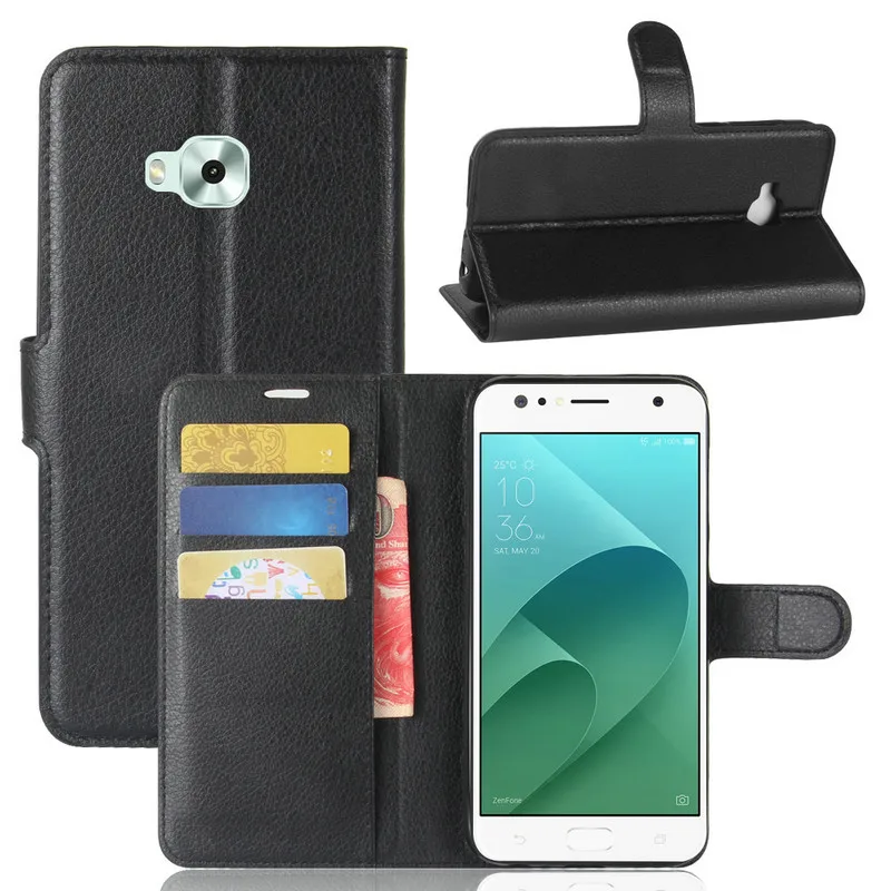 WIERSS Luxury Flip Leather Case for Asus Zenfone 4 Selfie ZD553KL X00L X00LD 5.5&quot Wallet phone Cover case shell with Stand | Мобильные