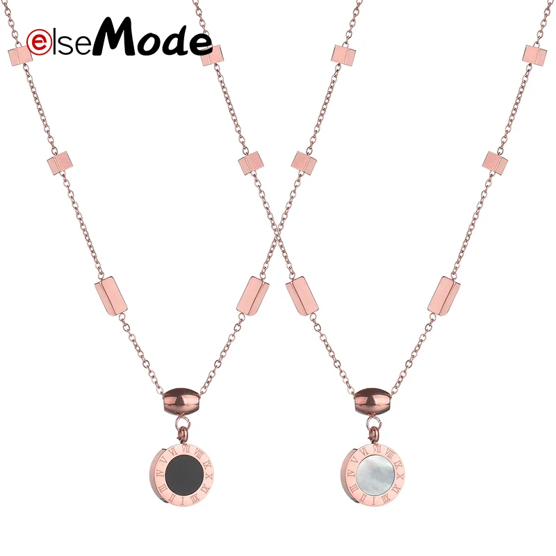 Модное женское колье ELSEMODE с римскими цифрами ракушками и монетами простое