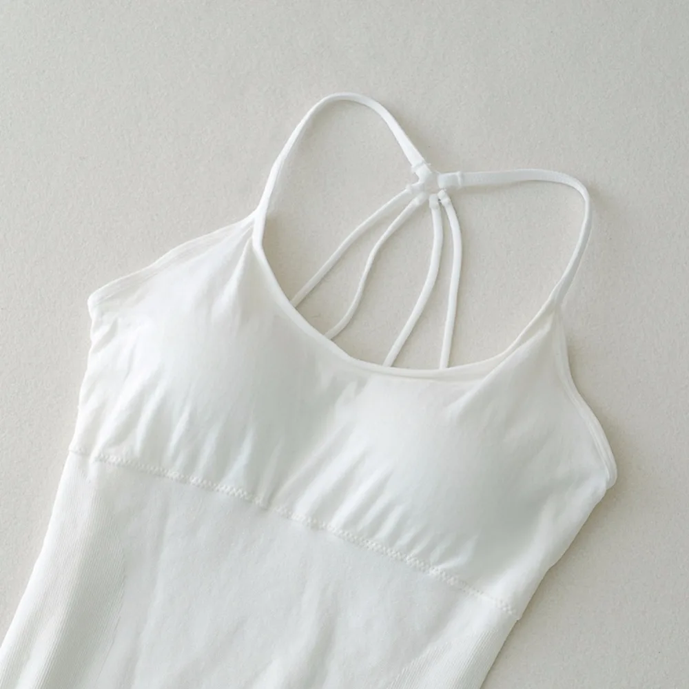 Bonjean Бег жилет Топы корректирующие Танк Твердые Цвет Спортивная Singlet сзади Крест
