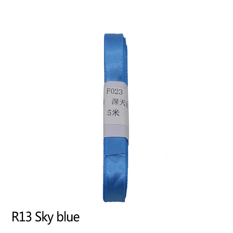 R13 5 рулонов 5 м* 10 мм корсажная атласная лента DIY упаковочная лента для свадебного украшения вечерние упаковочный материал для подарков Скрапбукинг Ремесло - Цвет: R13