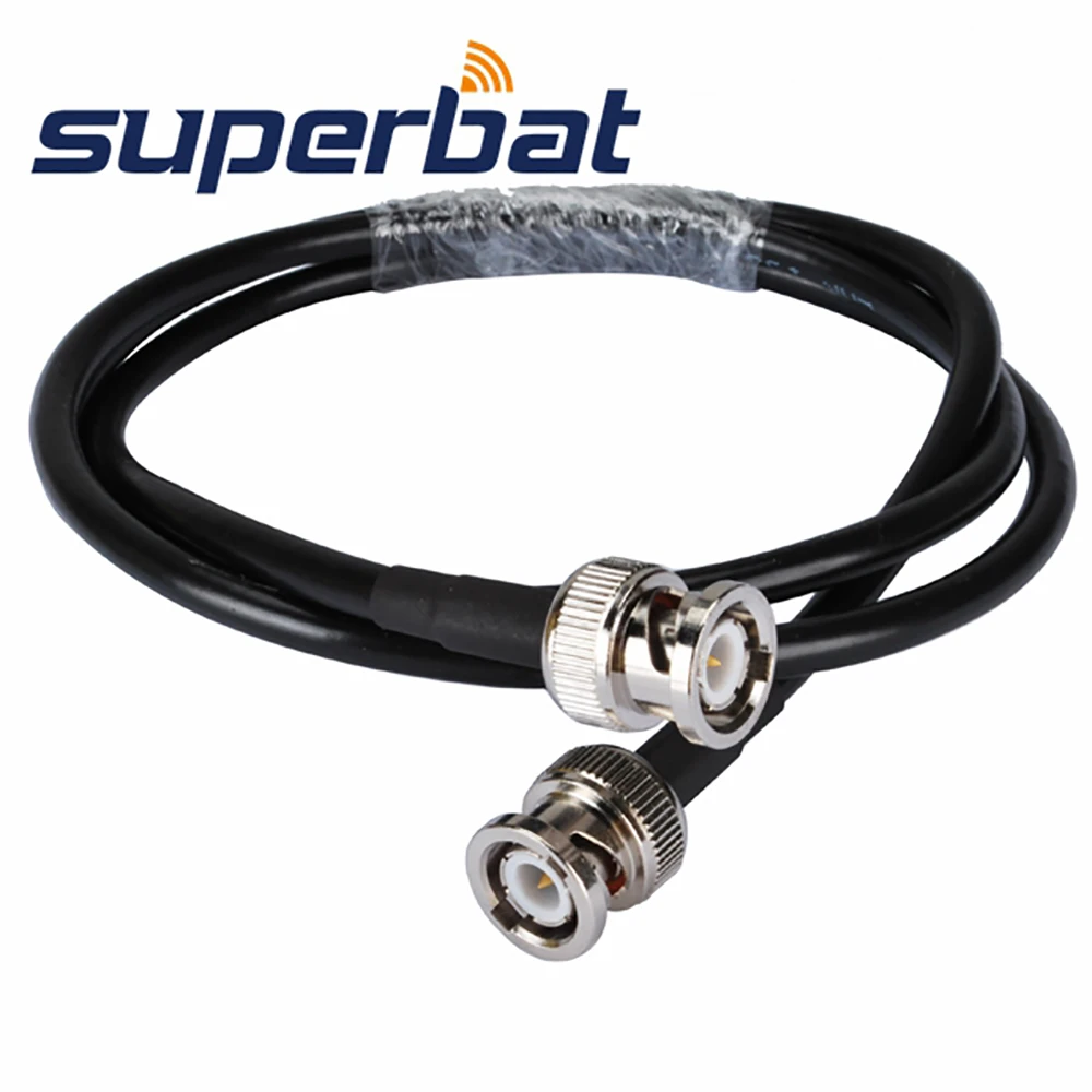Superbat BNC Straight Plug to Straight Male RG58 Cable 20cm for SDI GPS Ham Radio CCTV Video Security Camera Antennas