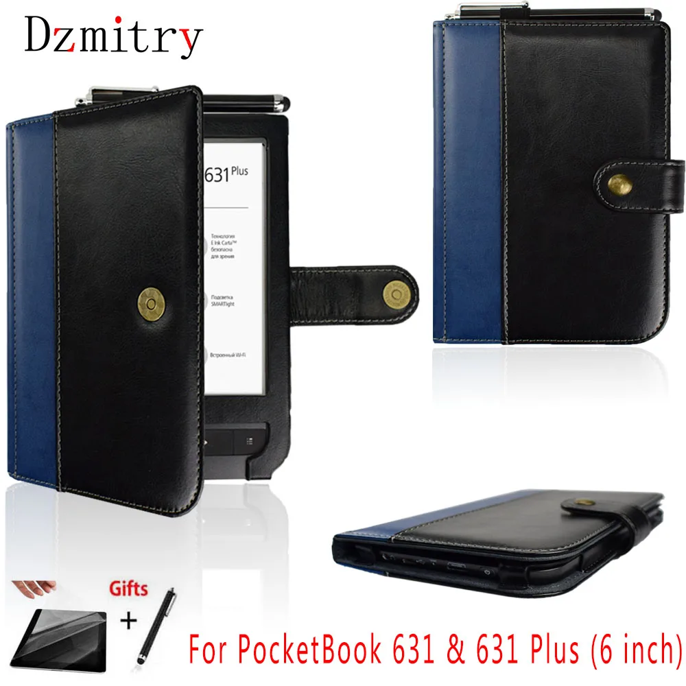 

Из искусственной кожи чехол для книги для Pocketbook 631 Touch HD ebook и 631 Plus 6-дюймовый защитный чехол для электронной книги Touch HD 2 + пленка + ручка
