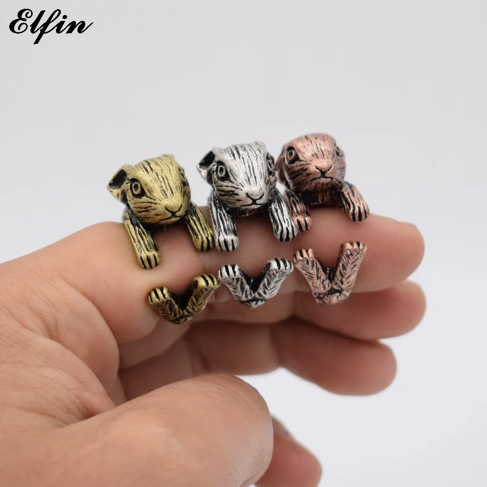 Elfin винтажное регулируемое Netherland карликовое кольцо кролик мужские модные милые