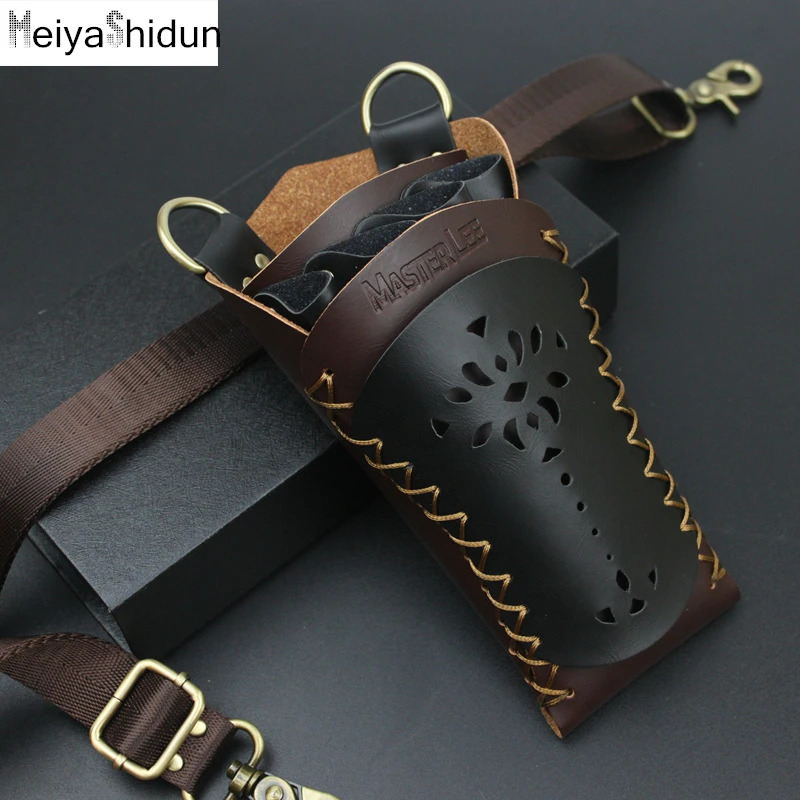 

PU Leather Hair Scissor Bag Clips Comb Case Hairdressing Barber Hair Scissor Holster Pouch Holder tool Salon Waist pack Belt Bag