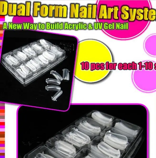 Новые модные часы с двойным система ногтя форма для УФ-гель дизайна ногтей лак |