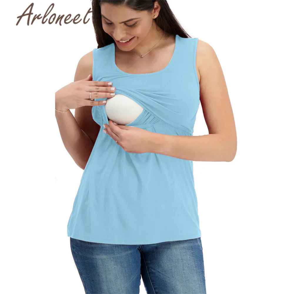 ARLONEET/женская одежда Топы для беременных Хлопковая мягкая Однотонная футболка