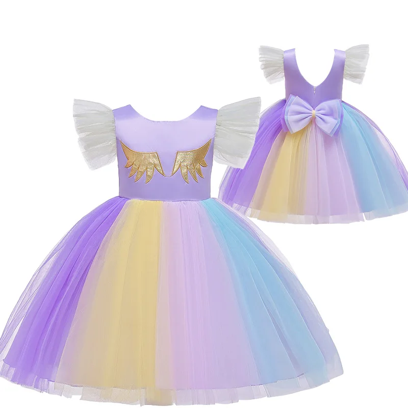 Girl Unicorn Dress Children Birthday Party Rainbow Dresses Up Kids Princess Horse Costumes Toddler Baby Vestido Unicornio Sale | Детская