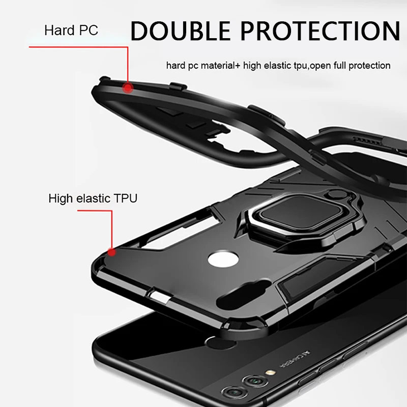 Роскошный защитный чехол-держатель для Huawei P20 Pro Lite полный ударопрочный чехол huawei