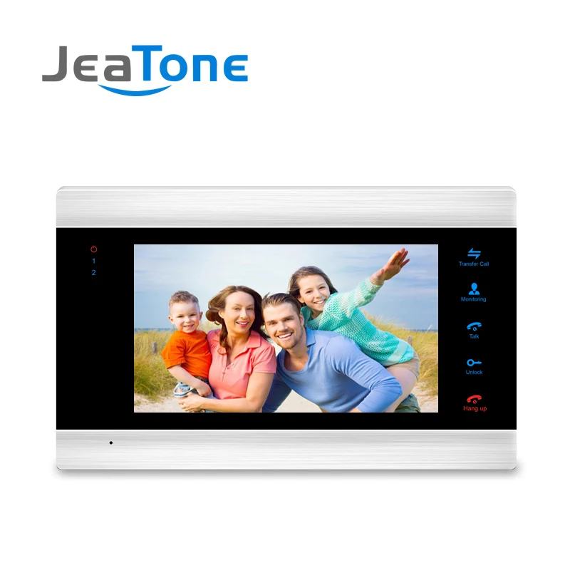 JeaTone 7 дюймов крытый монитор видео-телефон двери дверной звонок Домофон Системы видео Запись фотосъемке Серебряный настенного монтажа