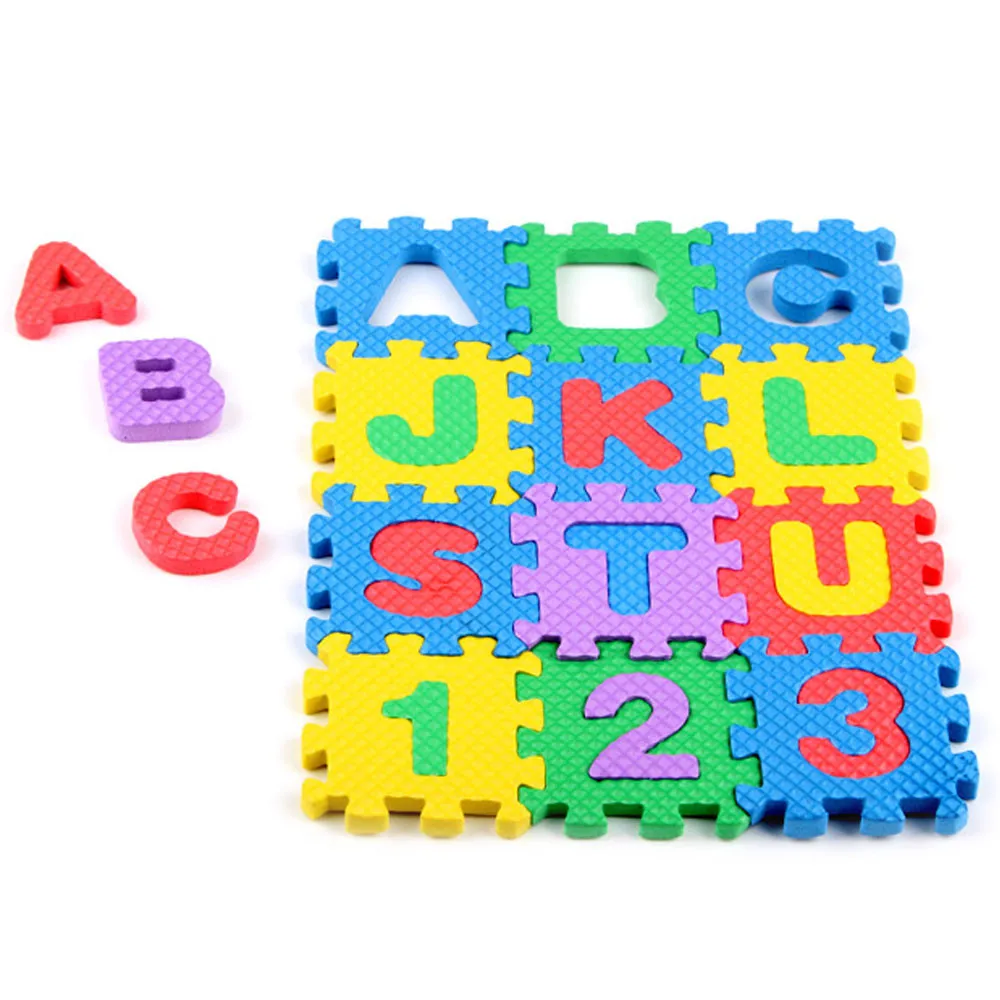 6 см * см/шт мини 36 шт. EVA Пазлы Kid Игрушка ABC буквы алфавита цифра пены коврик