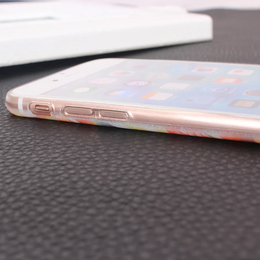 Чехол для iPhone 6 мягкие силиконовые чехлы с цветочным принтом и листьями