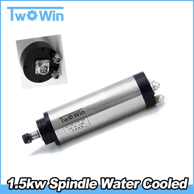 1 шт. 1.5kw мотор шпинделя с водяным охлаждением 65 мм ER11 220V 1500 Вт ЧПУ шпиндель с 4 xbearings