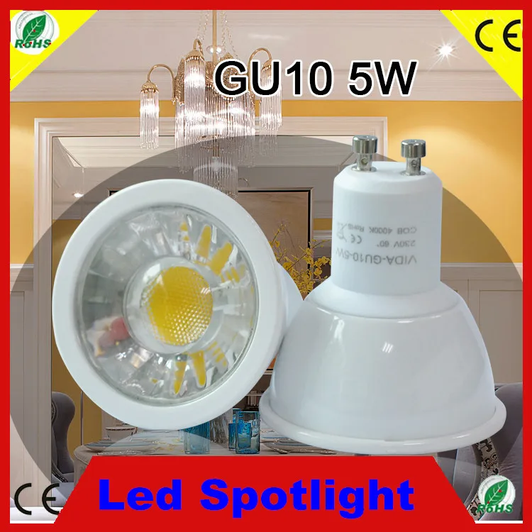 20 шт. диммирования из светодиодов прожектор GU10 5 W COB 500LM 110 / 220 В тёплый белый лампа