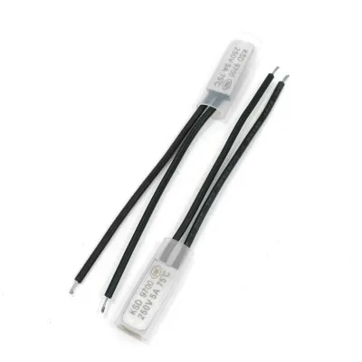 

2 Pcs Bimetal Temperature Switch Thermostat 75 Degree Celsius NC KSD9700