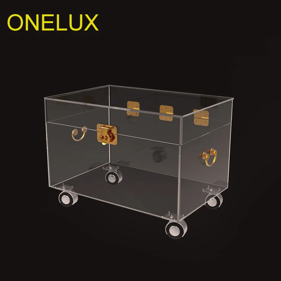 ONELUX акриловый контейнер для хранения комод, люцитовый кофейный столик на колесах