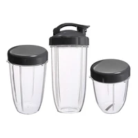 3Pcs Replacement Cups Colossal 24 Tall 18oz Small Cup 3 Lids For Nutribullet Fruit Juicer Parts Kitchen Appliance