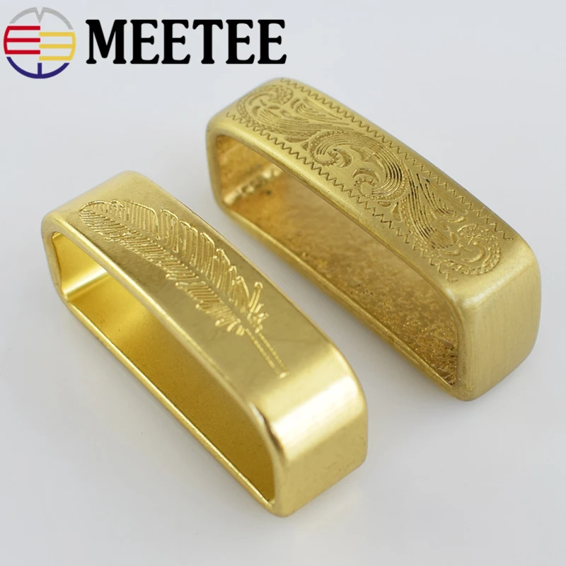 2шт Meetee 30 мм-40 мм мужские пряжки для кожаных поясов металлические медные цельные латунные кольца для ремня Пряжка Сделай Сам кожевенное ремесло аксессуары F1-47