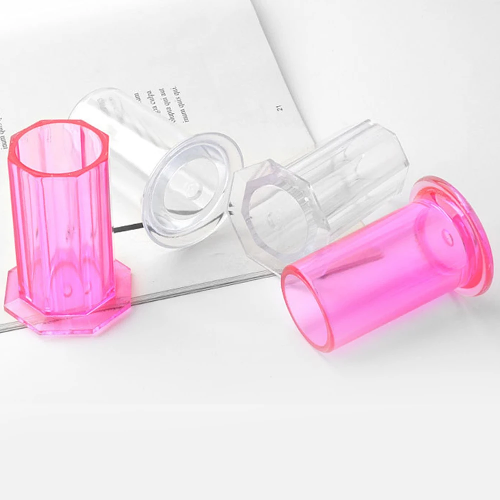 Polygon Round Nail Art Brushes Storage Holder Painting Pen Case Organizer Bucket | Красота и здоровье