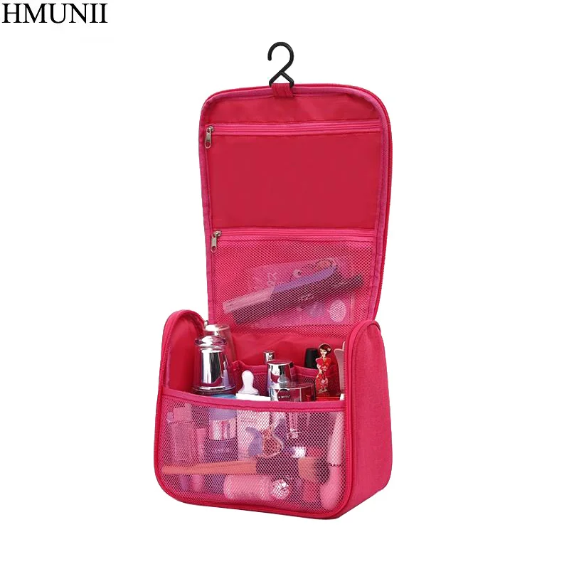 Однотонная дорожная косметичка HMUNII с крючком модные органайзеры для туалетных