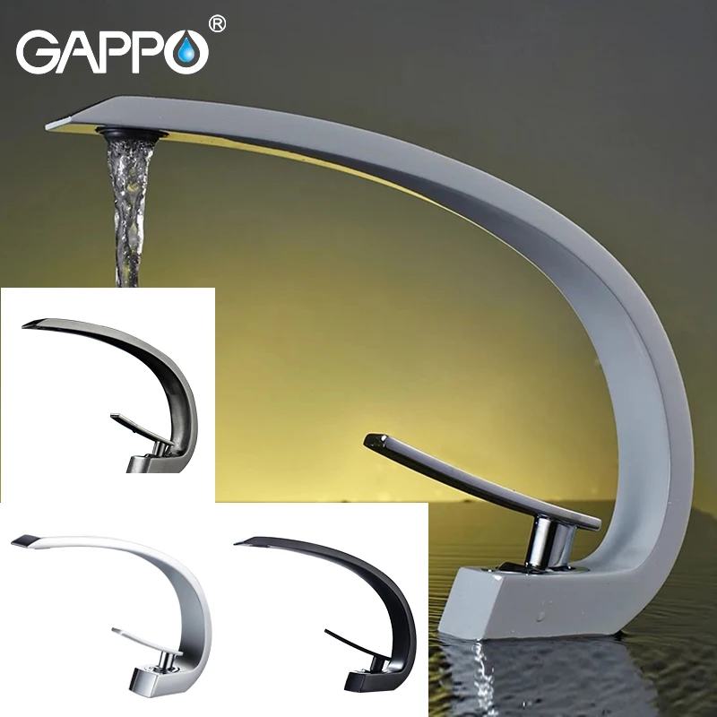 GAPPO смесители для раковины водопад кран для ванной комнаты Смеситель кран для раковины латунный хромированный кран для ванной комнаты на бортике