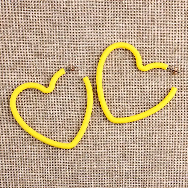 yellow Beadsland уксусная акриловая серьги круглые большие сердце карамельный цвет модные Гипербола для женщин девушек вечерние праздничные горячая Распродажа подарок 40271 - Окраска металла: yellow