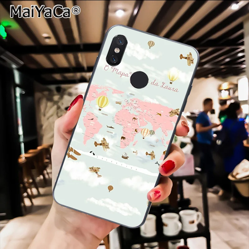 A14 MaiYaCa карта мира путешествия просто Go мягкий чехол для телефона Xiaomi Redmi4X 6A S2 Go Redmi 5 5Plus Note4 Note5 7 Note6Pro - Цвет: A14