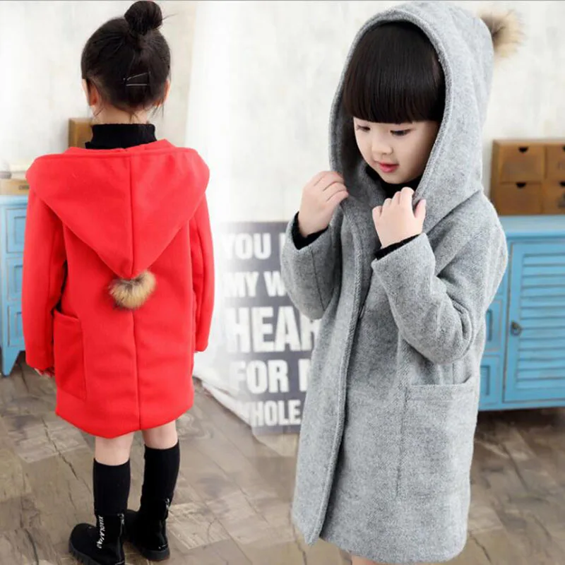 2018 Girls Jacket girls Trench Coat Autumn Children Long Kids Solid Jackets and Coats Teenage Outwear |