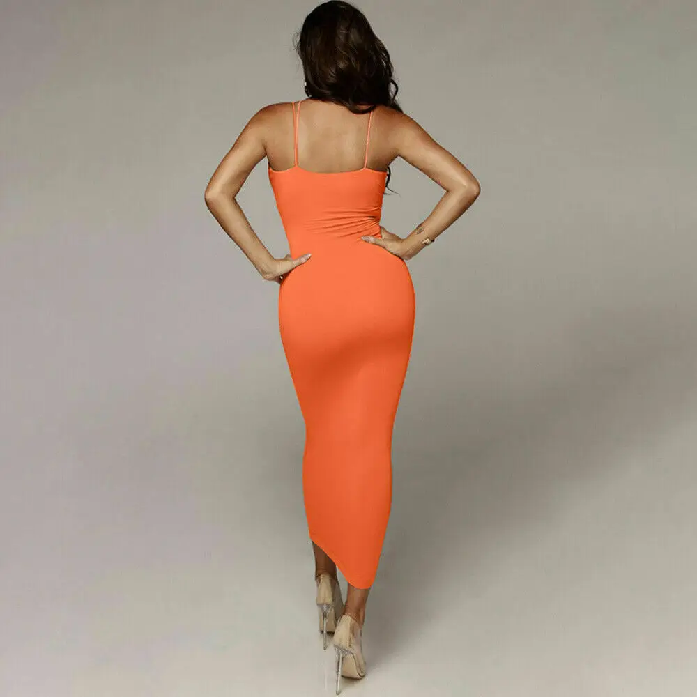 Модное женское летнее облегающее длинное платье макси с глубоким V образным