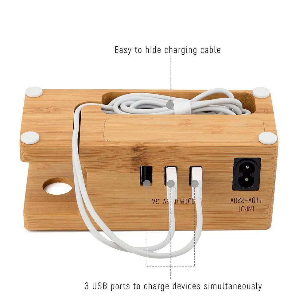Зарядная станция с 3 USB портами 15 Вт А для Apple Watch|holder for|wood charging stationcharging holder |