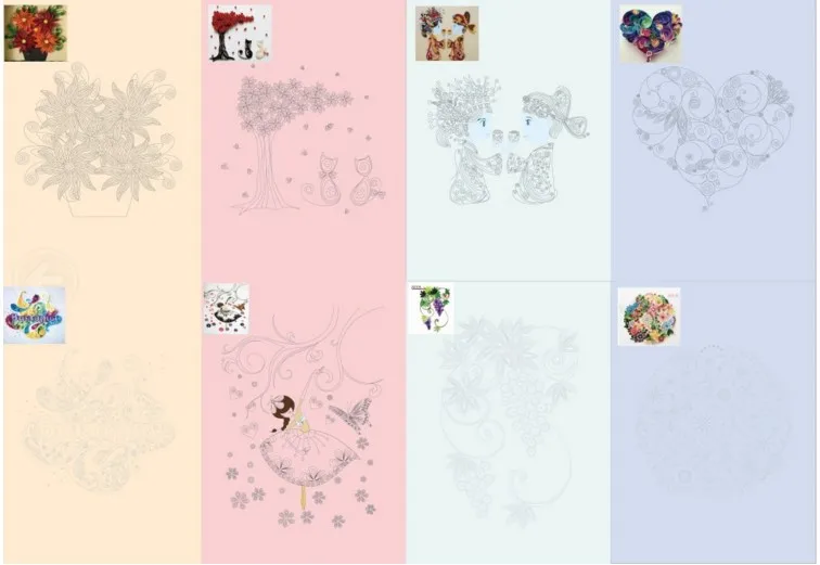 Ремесленный шаблон для самостоятельной сборки 8 шт. из бумаги заполнения