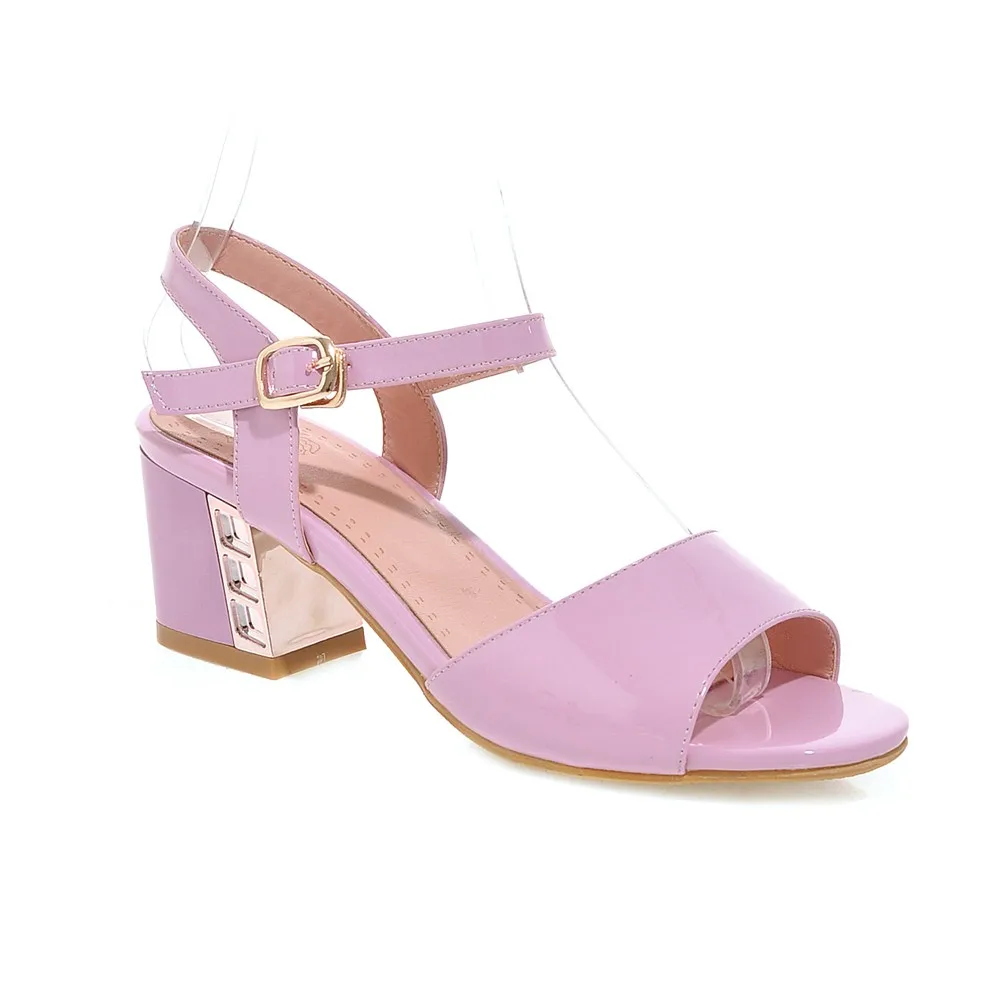 6 см Высокий Каблук Металл Открытым Носком Квадратные Каблуки Мягкая Кожа