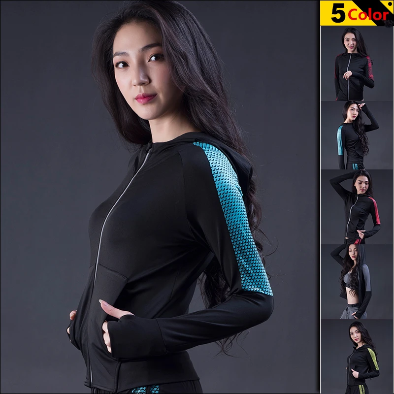 JINXIUSHIRT Черная Женская куртка с капюшоном для бега длинным рукавом толстовка