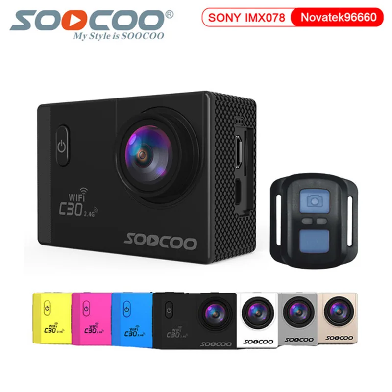 Оригинальная Экшн камера SOOCOO C30 / C30R с дистанционным управлением HD 4K Wifi 1080P 60fps 2 0 LCD