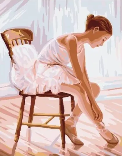 cioioil-T1285 Ballerina on chair Painting By Number Wall Art Picture Paint Canvas Artwork | Дом и сад