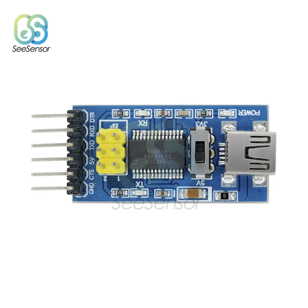 FTDI FT232RL USB к ttl последовательный IC адаптер конвертер Модуль плата Базовая коммутационная плата для Arduino мини порт трансивер