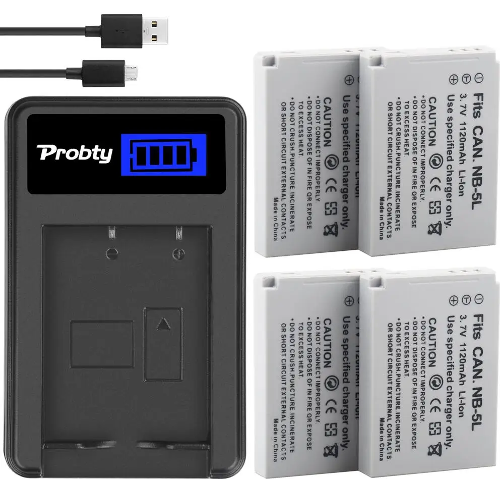 4battery and charger NB-5L Батарея Зарядное устройство для CANON IXY цифровой 90 800 850 900 980 980IS 1000 1000IS SD700 является SD700IS SD790 SD790IS SD850 SD850 является - Цвет: 4battery and charger