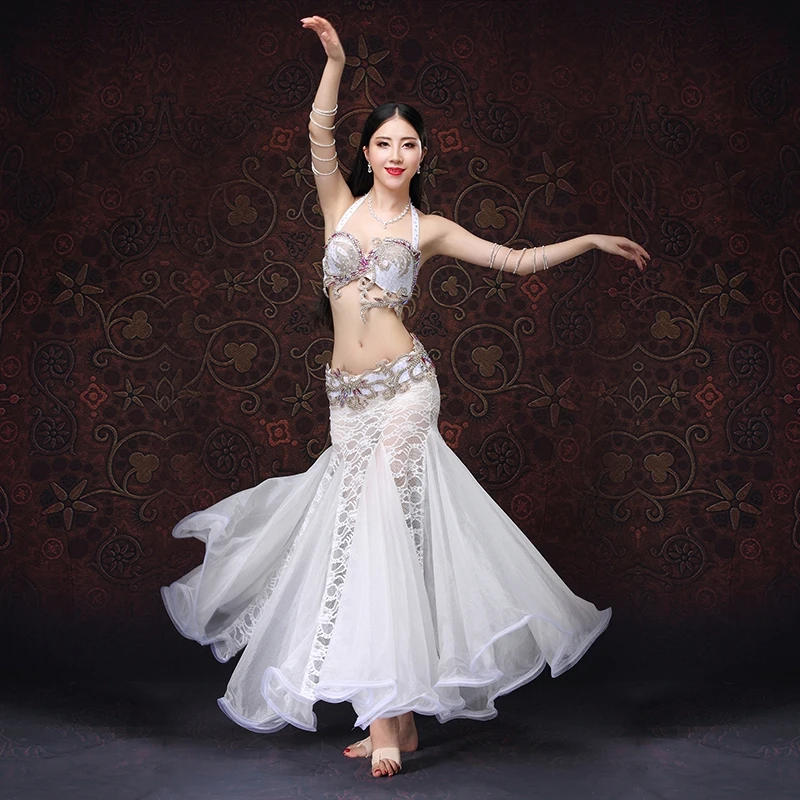 Профессиональный женский костюм для танца живота комплект из 3 предметов