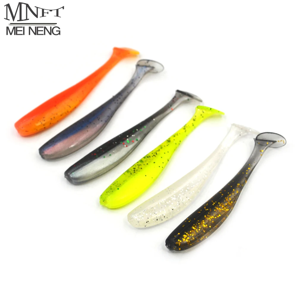 

MNFT 12Pcs 6 Color Soft Lure T Tail Worm Bait 1.8g/6.5cm Shad Fishing Lures Worms Bass Swimbaits Crank Baits