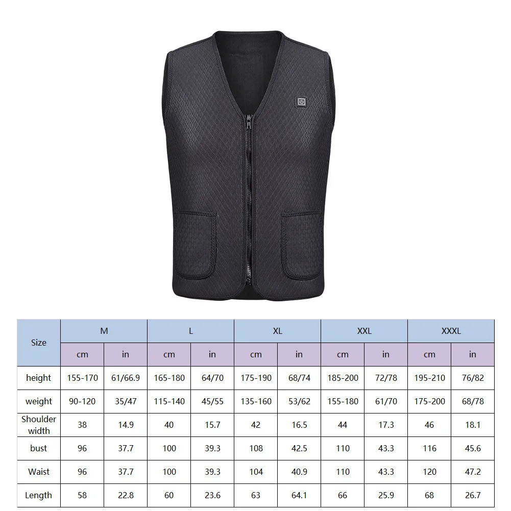 Men Women Outdoor USB Infrared Heating Vest Jacket Winter Flexible Electric Thermal Clothing Waistcoat For Sports Hiking | Спорт и